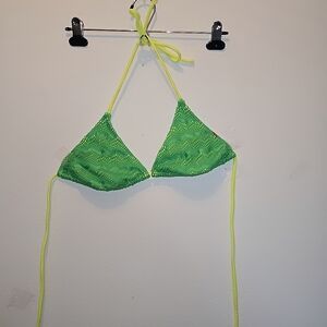 Green Halter Bikini Top